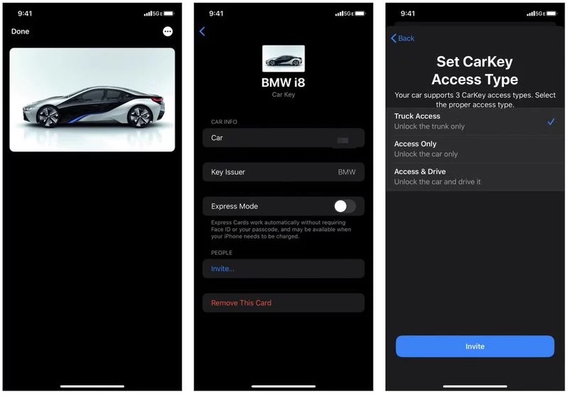 iOS CarKey 車鑰匙截圖曝光，首批支持寶馬